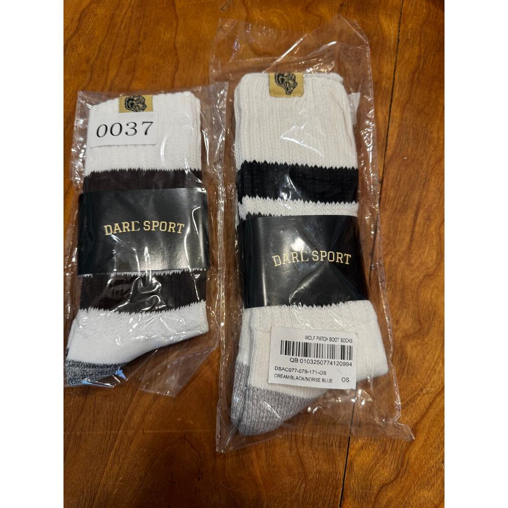 Darc Sport Wolf Patch Sock Bundle NWT Gym Crew Socks and Boot Socks One Size